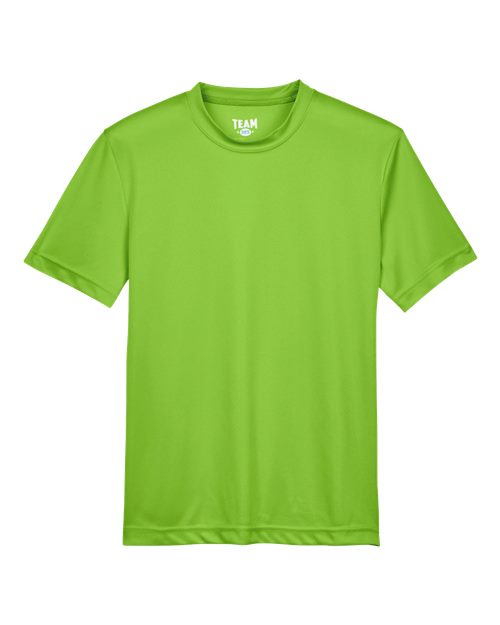 Team 365 TT11Y Youth Zone Performance T-Shirt Acid Green front view for custom printing