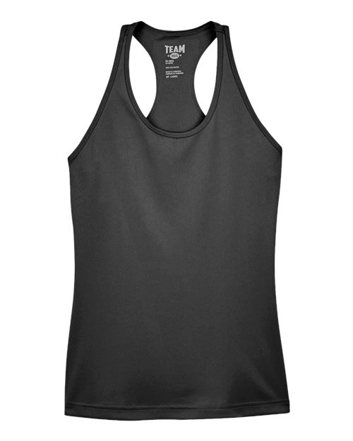 Team 365 TT11WRC Women's Zone Performance Racerback Tank Black front view for custom printing