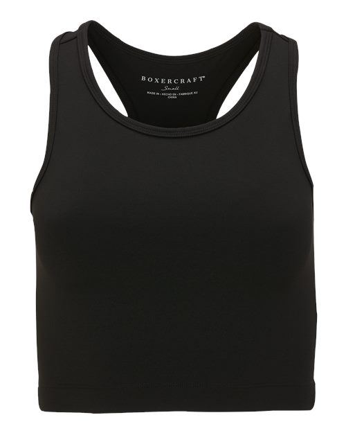 Boxercraft BW2703 Women's Zen Sport Tank Top Black front view for custom printing