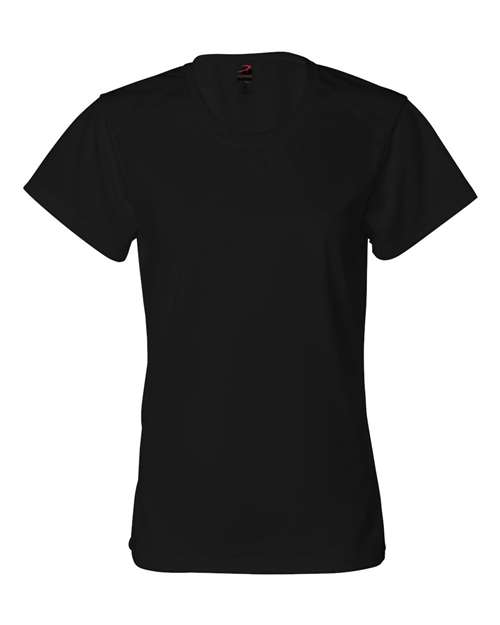 Badger 4160 Women’s B-Core T-Shirt Black front view for custom printing