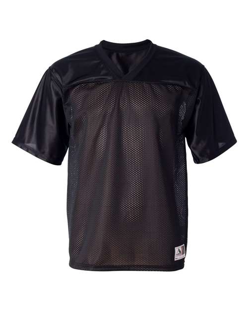 Augusta Sportswear 257 Men's Stadium Replica Football Jersey Black front view for custom printing