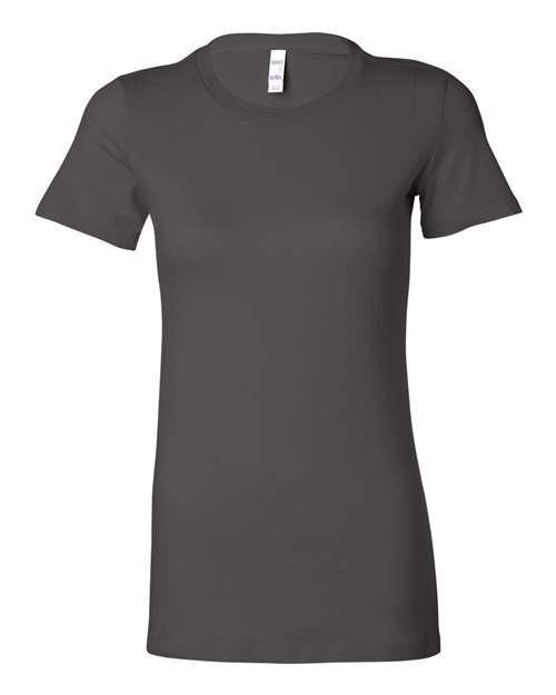 BELLA + CANVAS 6004 Women's Slim Fit Tee Asphalt front view for custom printing