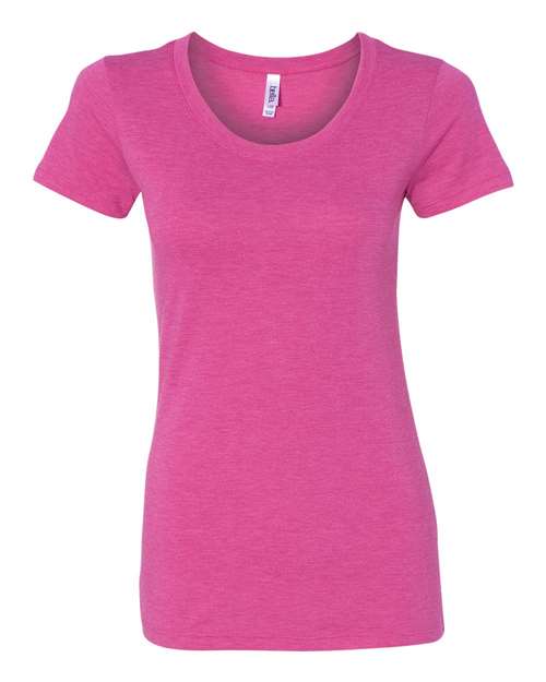 BELLA + CANVAS 8413 Women's Triblend Tee Berry Triblend front view for custom printing