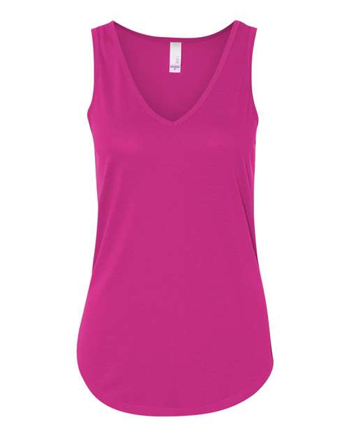 BELLA + CANVAS 8805 Women's Flowy V-Neck Tank Berry front view for custom printing