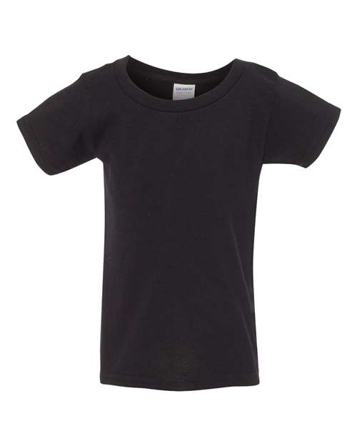 Gildan 5100P Toddler Heavy Cotton™ T-Shirt Black front view for custom printing