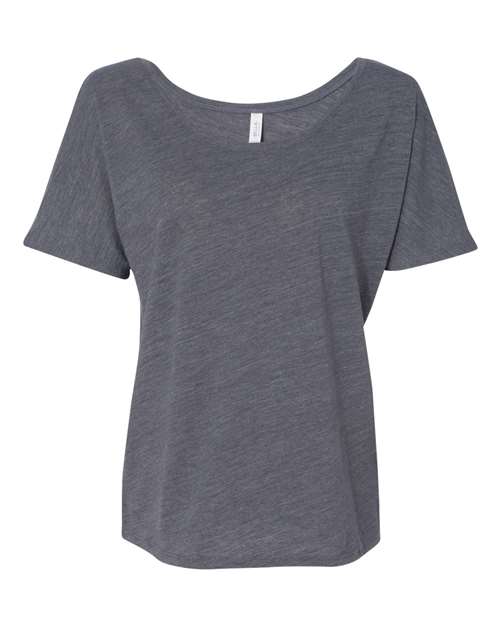 BELLA + CANVAS 8816 Women’s Slouchy Tee Asphalt Slub front view for custom printing