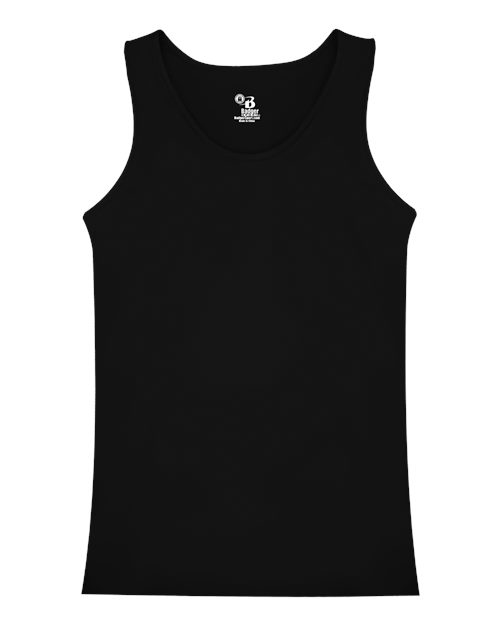 Alleson Athletic 8962 Women's B-Core Tank Top Black front view for custom printing