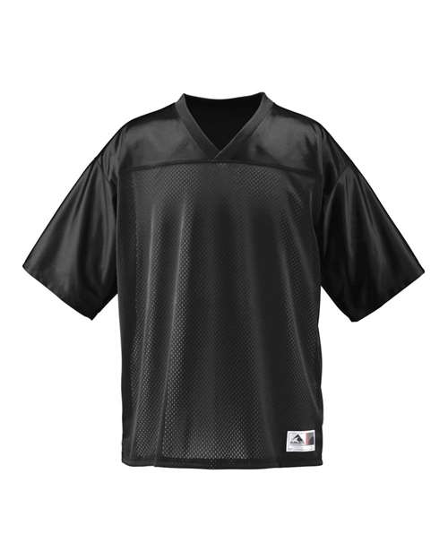 Augusta Sportswear 258 Youth Stadium Replica Jersey Black front view for custom printing