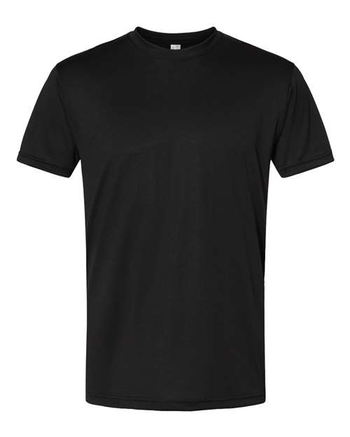 Bayside 5300 Unisex USA-Made Performance T-Shirt Black front view for custom printing