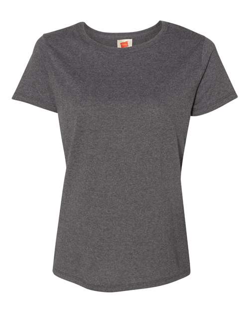 Hanes 5680 Women's Essential-T T-Shirt Charcoal Heather front view for custom printing