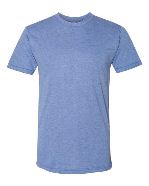American Apparel TR401 Unisex Triblend Track Tee Athletic Blue front view for custom printing