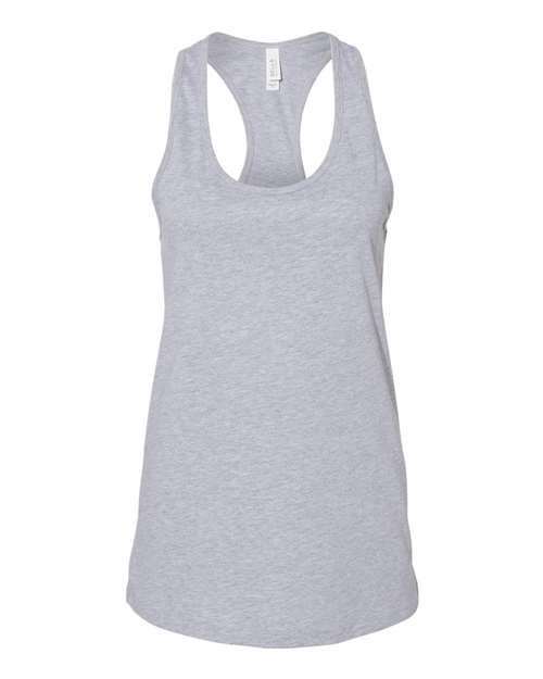 BELLA + CANVAS 6008 Women's Jersey Racerback Tank Athletic Heather front view for custom printing