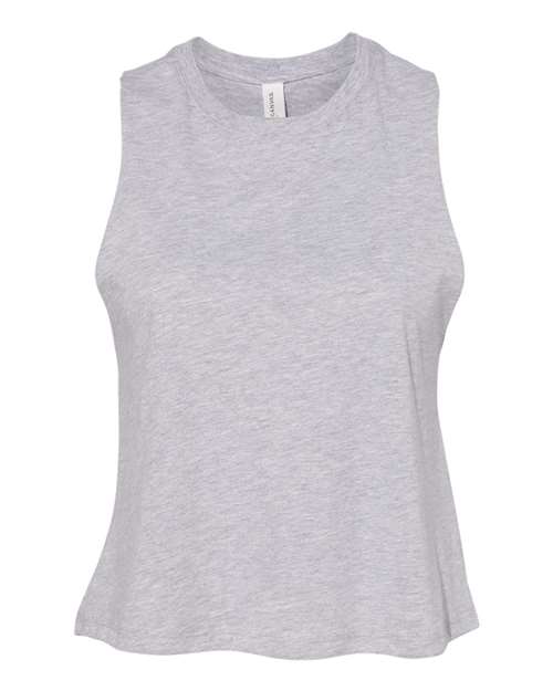 BELLA + CANVAS 6682 Women's Racerback Crop Tank Athletic Heather front view for custom printing