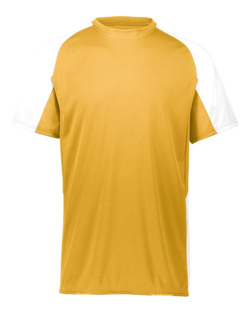 Augusta Sportswear 1518 Youth Cutter Jersey Athletic Gold/ White front view for custom printing