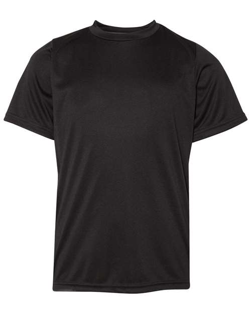 Russell Athletic 629X2B Youth Core Performance T-Shirt Black front view for custom printing