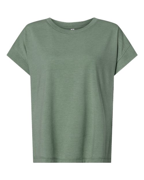 LAT 3502 Women's Relaxed Vintage Wash Tee Washed Basil front view for custom printing