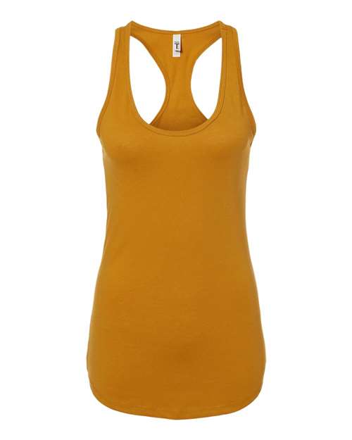 Next Level 1533 Women's Ideal Racerback Tank Antique Gold front view for custom printing