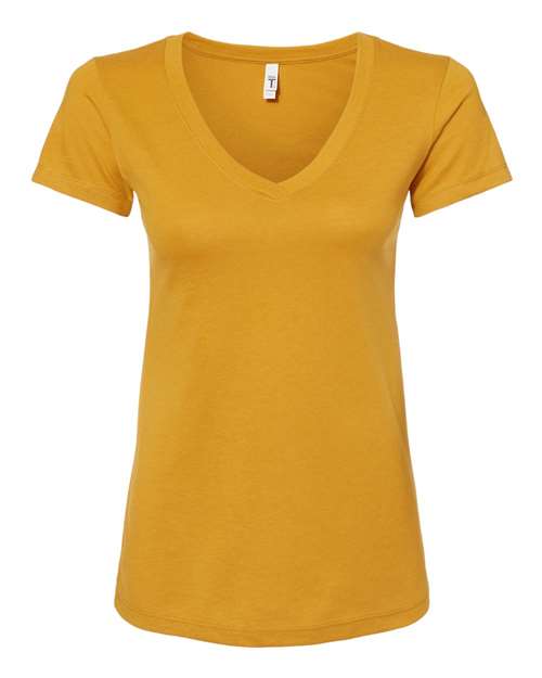 Next Level 1540 Women's Ideal V-Neck T-Shirt Antique Gold front view for custom printing