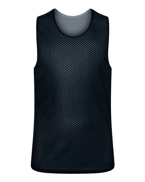 C2 Sport 5228 Youth Reversible Mesh Tank Black/ White front view for custom printing