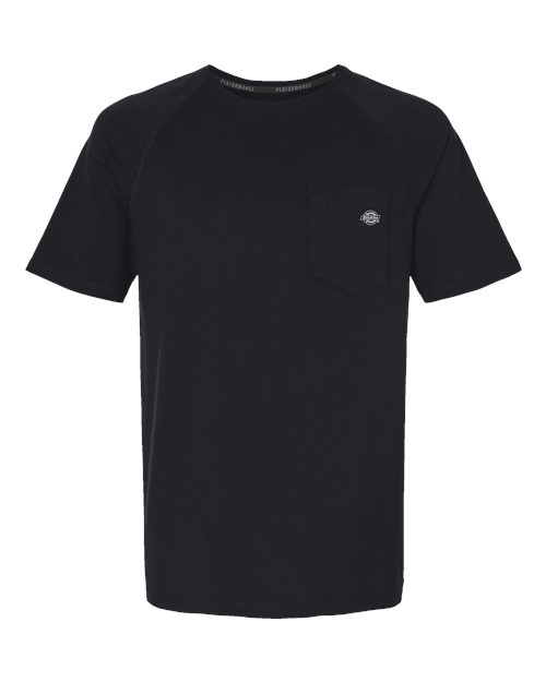 Dickies S600T Men's Tall Performance Cooling T-Shirt Black front view for custom printing