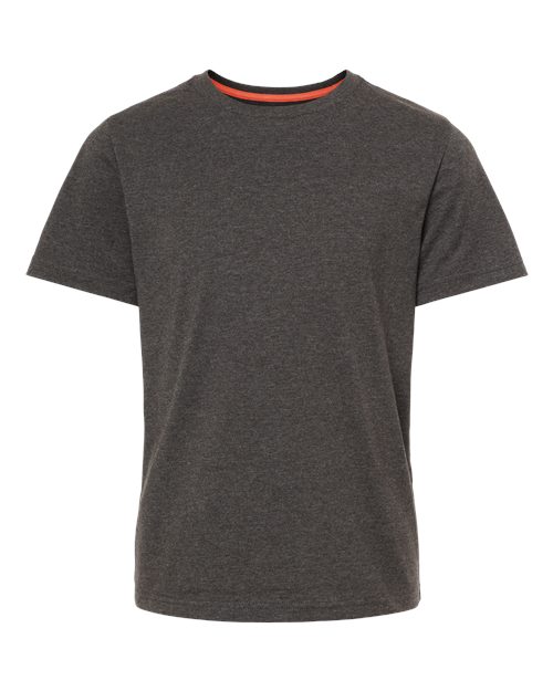 Kastlfel 2015 Youth RecycledSoft™ T-Shirt Carbon front view for custom printing