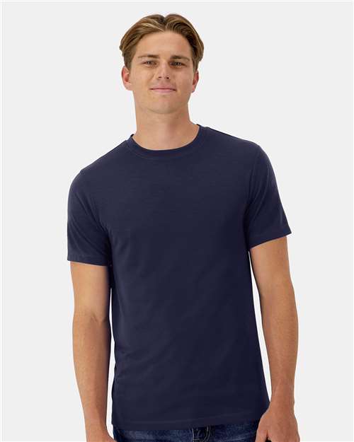 Hanes 4873 Unisex Cool DRI® Cotton Touch T-Shirt Athletic Navy front view for custom printing