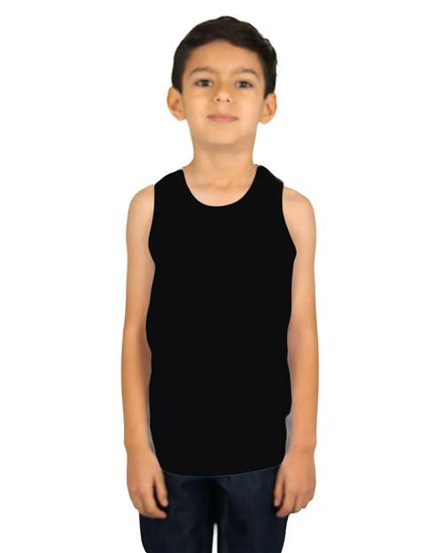 Shaka Wear SHKTT Youth Tank Black front view for custom printing