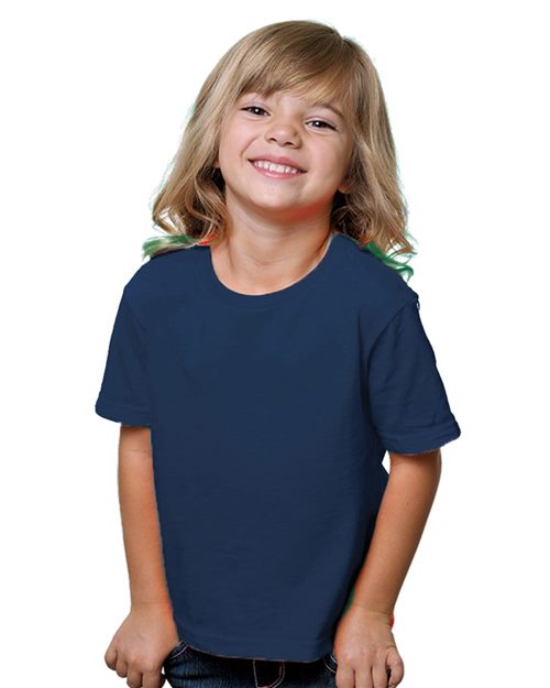 Bayside 4125 Toddler USA-Made T-Shirt Dark Navy front view for custom printing