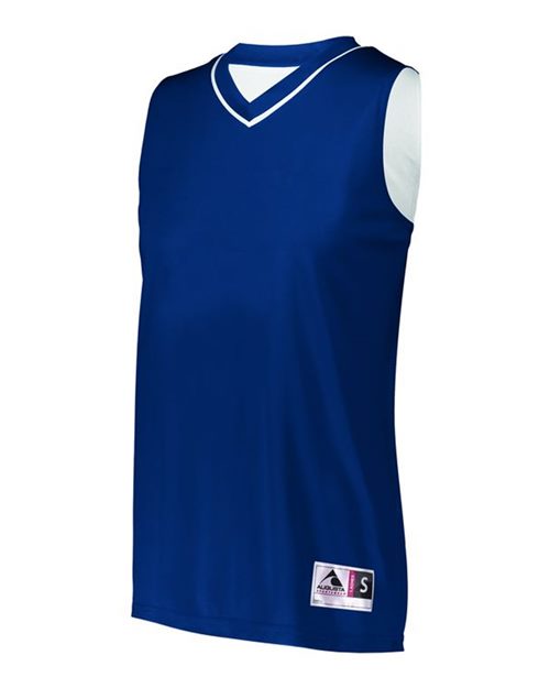 Augusta Sportswear 154 Women's Reversible Two Color Jersey Black/ White front view for custom printing