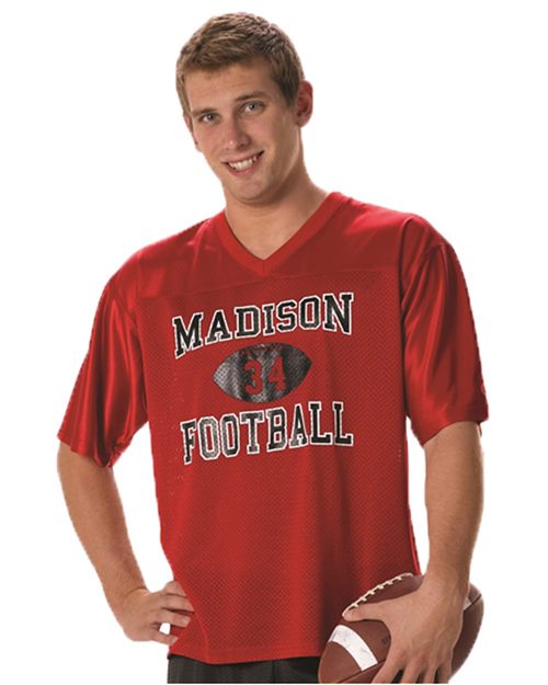 Alleson Athletic 703FJ Men's Fanwear Football Jersey Forest front view for custom printing