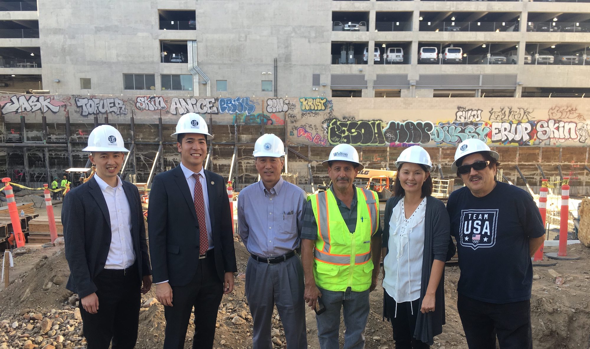 At the Budokan Community Recreation Center construction site