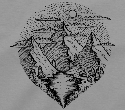 Campground Campsite Sleeping At Night By The River & Mountains Tee Shirt