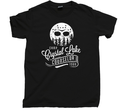 Crystal Lake Running Team T-Shirt - Jason Mask Horror Movie Tee For Men, Military Green, X-Large