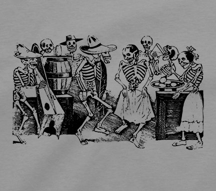 El Jarabe En Ultratumba Folk Dance Vignette For The Feast Of The Dead&nbsp;Mexican Artist Jose Guadalupe Posada Art Tee Shirt