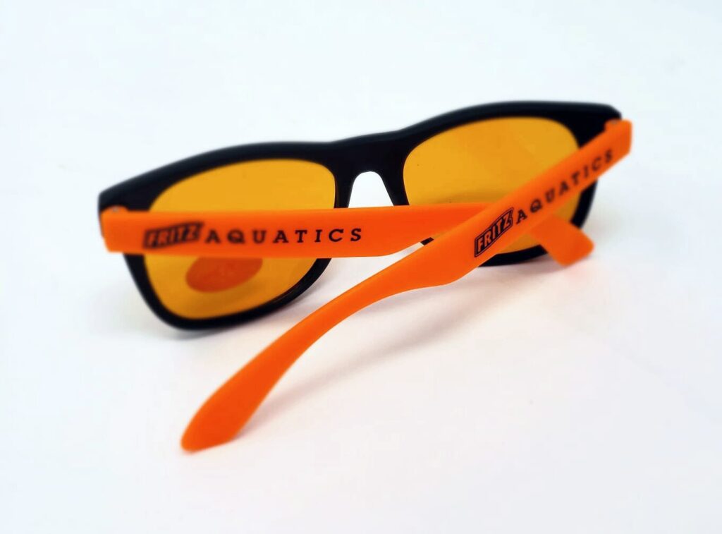 Fritz Aquatics UV Blocking Glasses sitting on a white background
