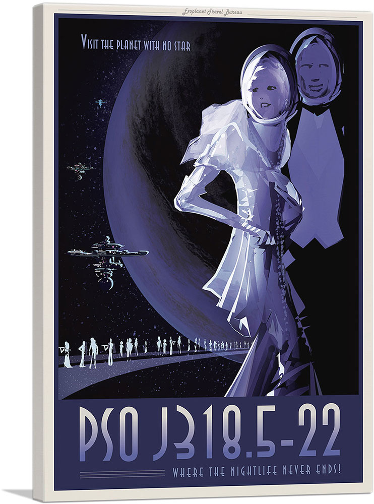 ARTCANVAS PSO J318.5-22 - Rogue Planet with no Star NASA Poster