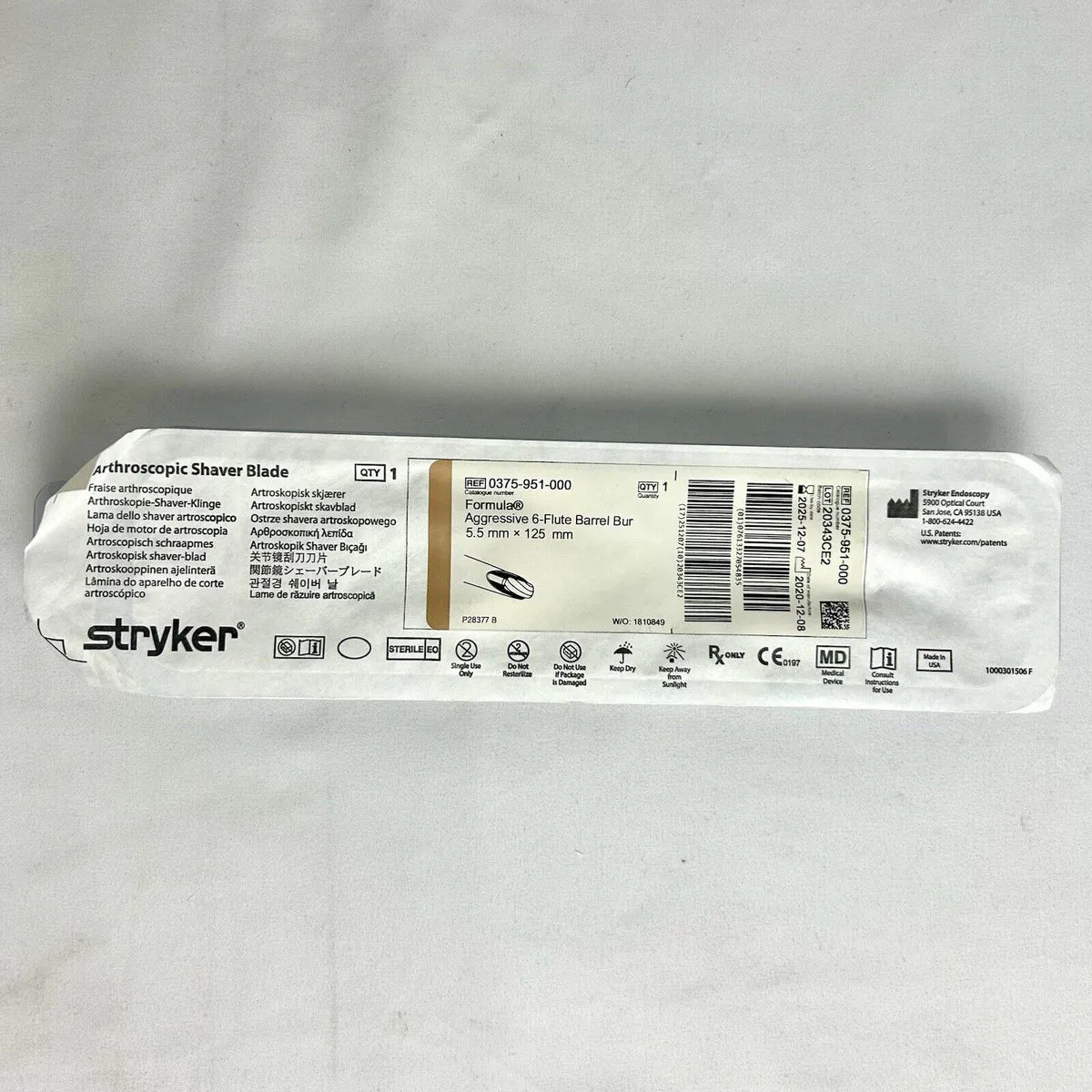 New 2023 STRYKER 0375-951-000 ARTHROSCOPIC SHAVER SYSTEM BLADE/ SINGLE-USE for Sale - photo 5