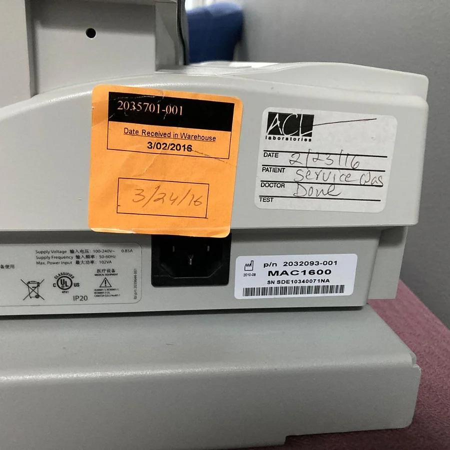 Pre-owned / Used 2014 GE HEALTHCARE MAC 1600 ELECTROCARDIOGRAPH for Sale - photo 7