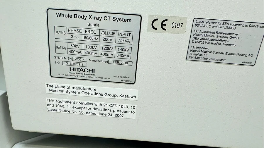 Pre-owned / Used 2019 HITACHI SUPRIA CT SCANNERS for Sale - photo 2