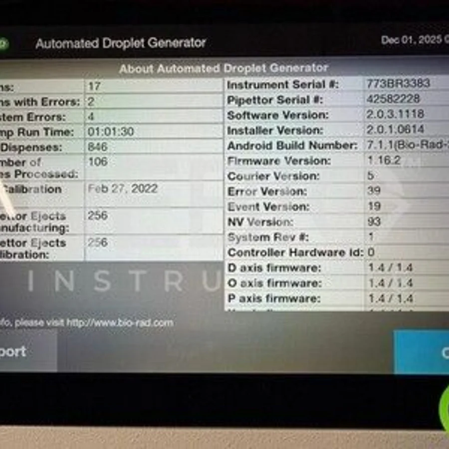 Pre-owned / Used 2016 BIO-RAD QX200 AutoDG Droplet Digital PCR Molecular Diagnostics System for Sale - photo 4