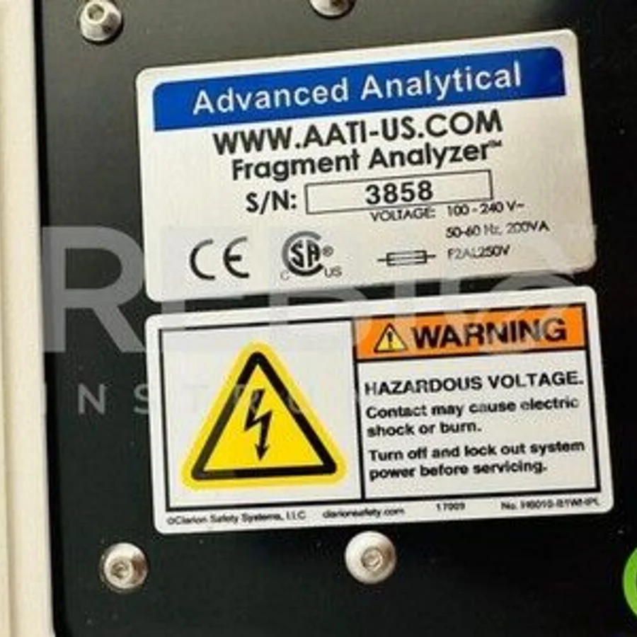 Pre-owned / Used 2018 ADVANCED ANALYTICAL 5300 Fragment Analyzer CAPILLARY ELECTROPHORESIS SYSTEMS for Sale - photo 5