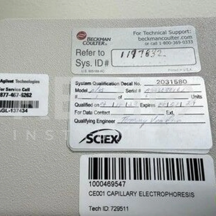 Pre-owned / Used 2009 BECKMAN COULTER PA 800 Plus CAPILLARY ELECTROPHORESIS SYSTEMS for Sale - photo 2