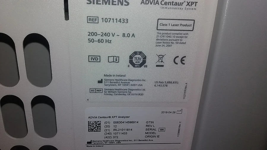 Pre-owned / Used 2018 SIEMENS Advia Centaur XPT ANALYZERS/ CLINICAL CHEMISTRY for Sale - photo 7