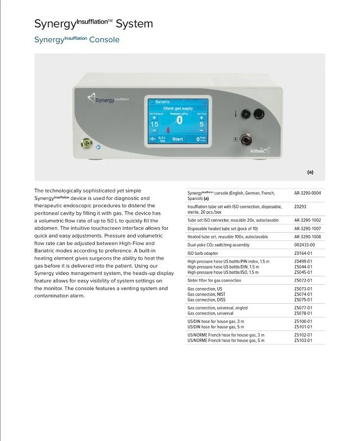 Pre-owned / Used 2017 ARTHREX INC. AR-3290-0004 LAPAROSCOPIC INSUFFLATOR for Sale - photo 3