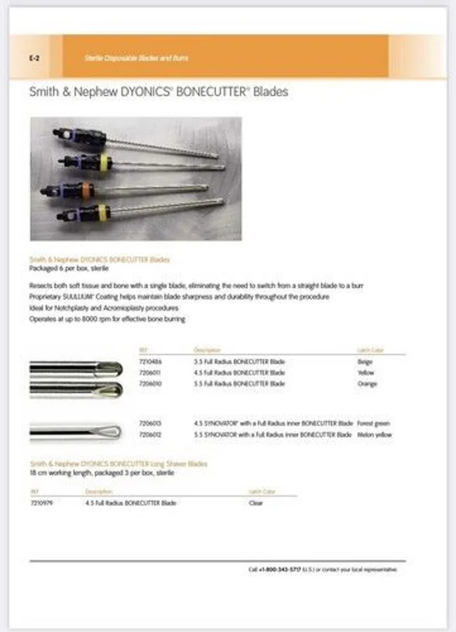 Pre-owned / Used 2000 SMITH & NEPHEW Various DYONICS ARTHROSCOPIC SHAVER SYSTEM BLADE/ SINGLE-USE for Sale - photo 3