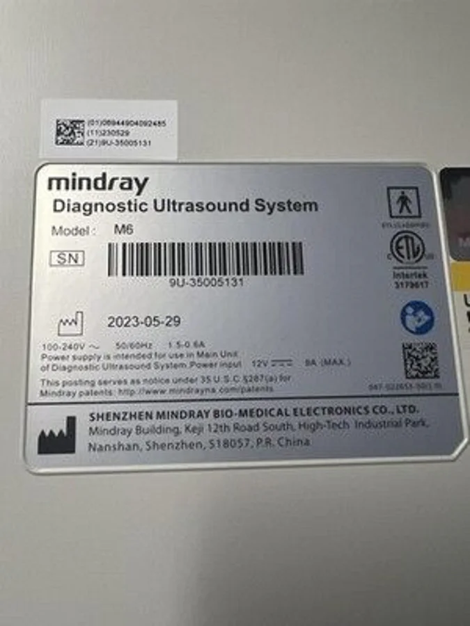 Pre-owned / Used 2016 MINDRAY M6 MOBILE ULTRASOUND SYSTEMS for Sale - photo 5