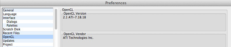 OpenGL Preferences