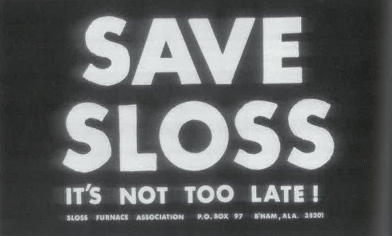 A picture of a save Sloss sign