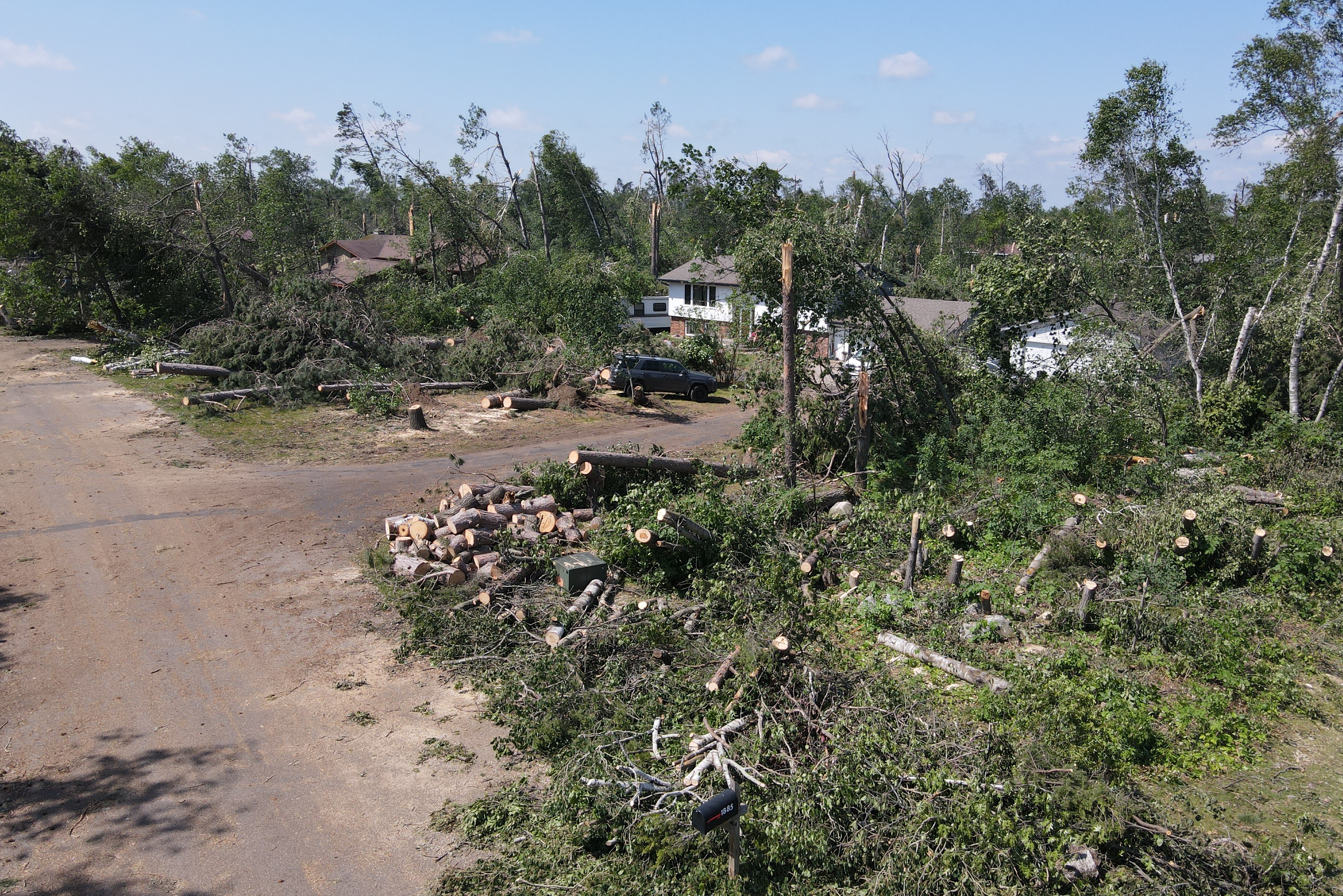 Street level storm damage in Bemidji