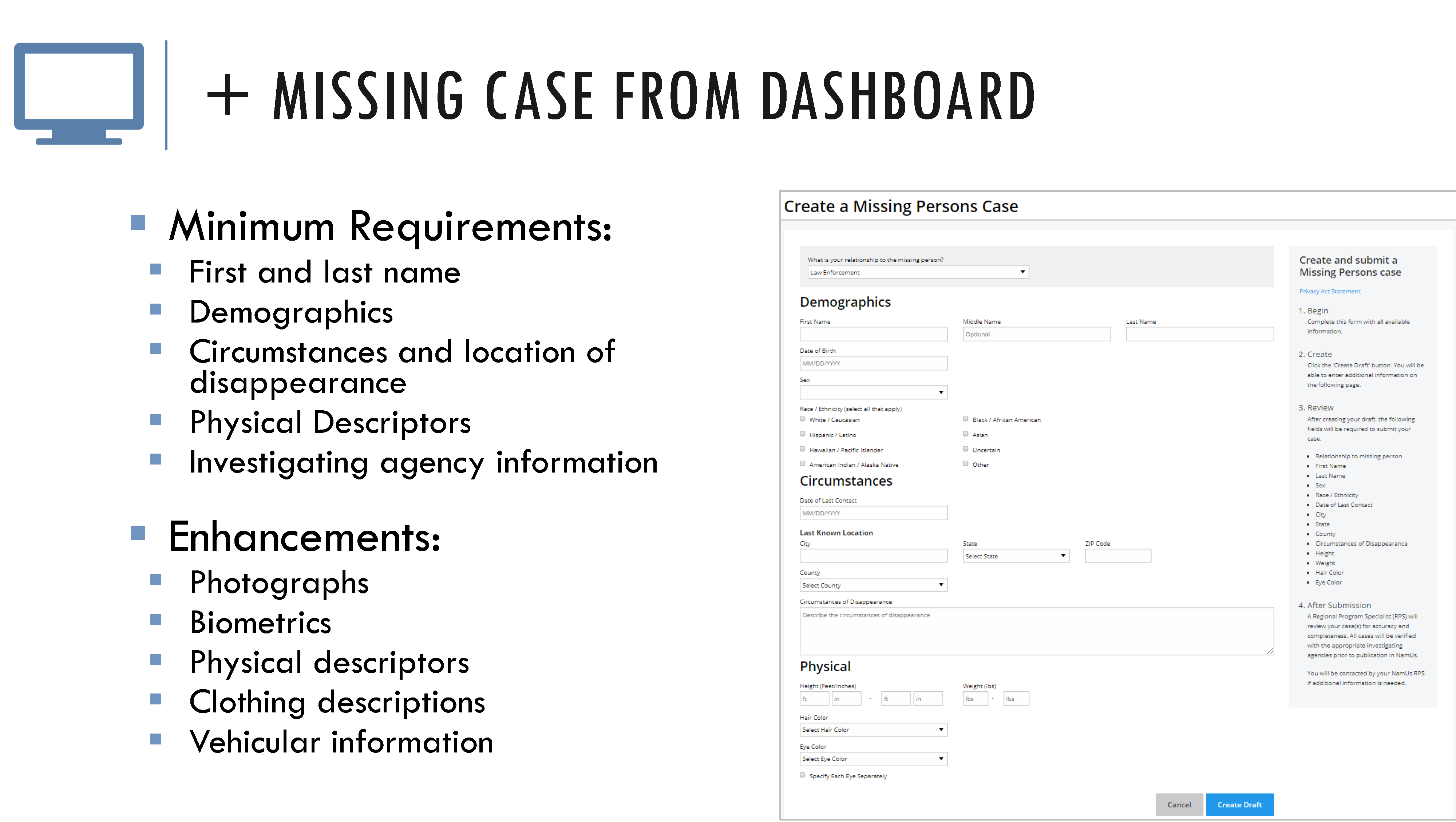 Missing case from dashboard